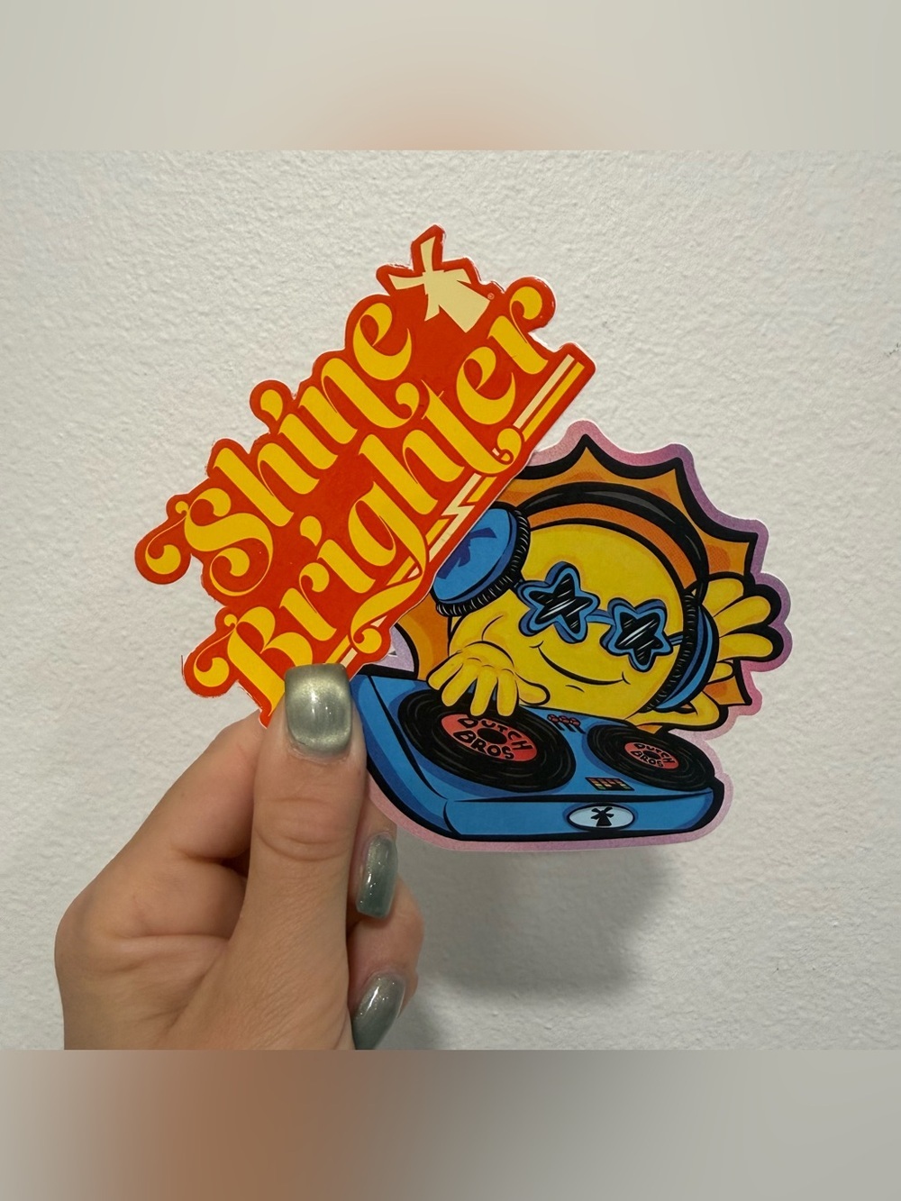 Dutch Bros DJ Sun & Shine Brighter Orange Windmill Sticker Bundle